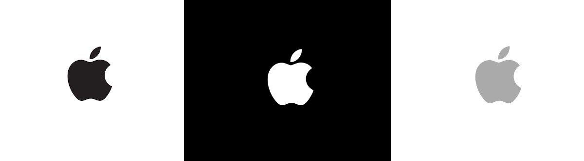 Le design du logo d'Apple en noir