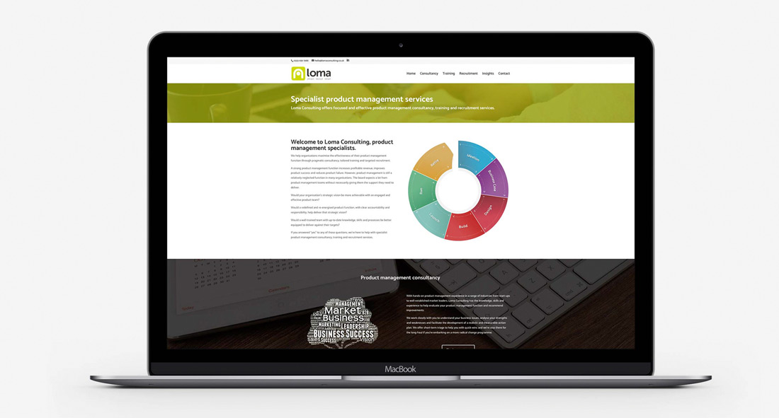 Loma consulting website laptop view