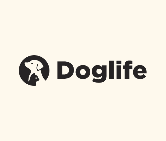Logo minimaliste avec une icône circulaire de chien