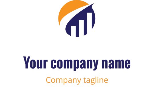 Design de logo moderne avec un graphique en barres montantes et un élément soleil