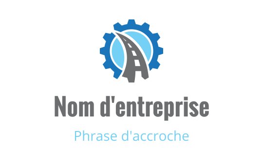 Design de logo moderne avec une route dans une forme d'engrenage