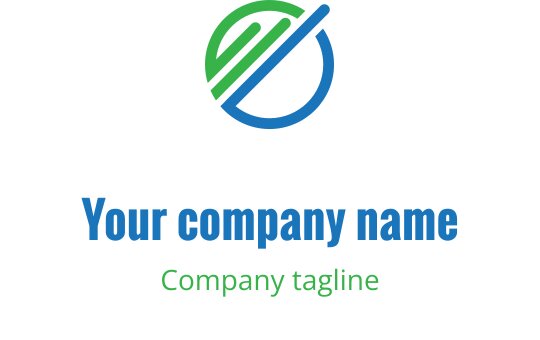Design de logo circulaire moderne avec des éléments verts et bleus