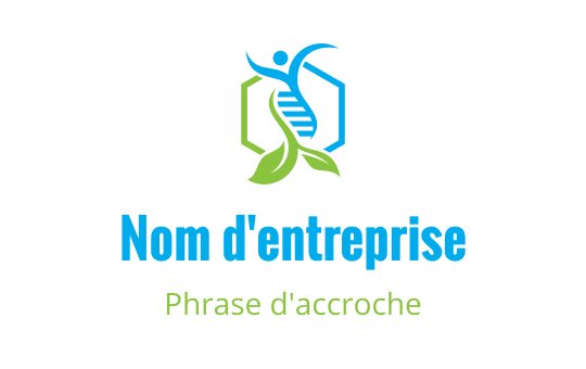 Design de logo moderne avec une chaîne d'ADN et des feuilles vertes