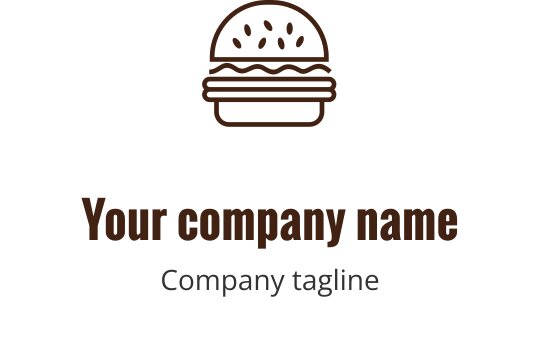 Logo design audacieux en bordeaux avec un burger stylisé et des éléments superposés