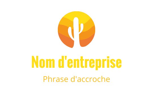 Design de logo moderne avec une silhouette de cactus sur un dégradé de coucher de soleil