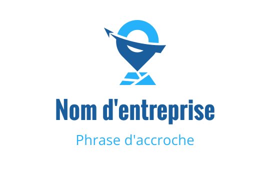 Logo moderne bleu avec un compas stylisé et des éléments de vague