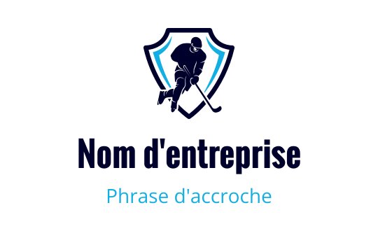 Logo de bouclier audacieux avec la silhouette d'un joueur de hockey