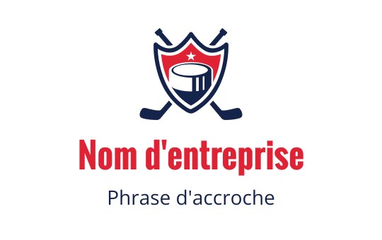 Logo de bouclier audacieux avec un palet de hockey et des crosses croisées