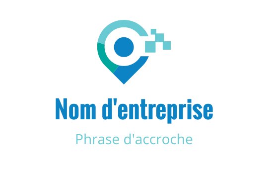 Design de logo moderne avec une épingle de localisation et des éléments circulaires