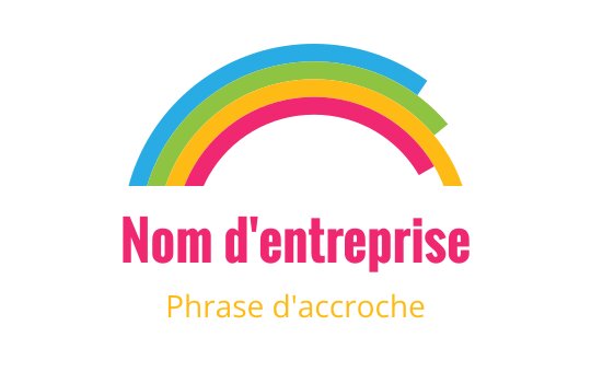 Logo design coloré avec des arcs vibrants et un texte audacieux