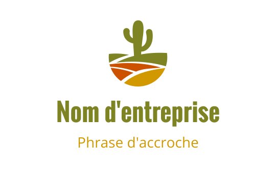 Design de logo moderne avec un cactus au-dessus d'un paysage stylisé