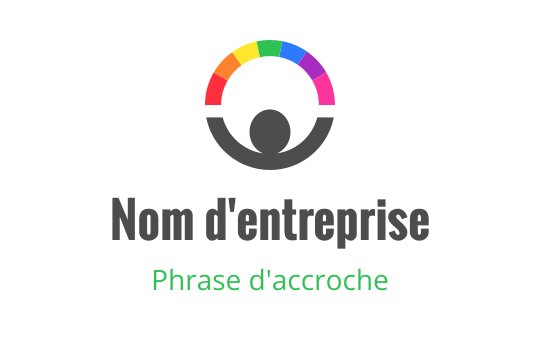 Logo circulaire coloré avec une figure centrale et une typographie moderne