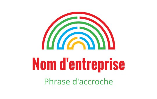 Logo coloré en arc-en-ciel avec des couches rouges, vertes et bleues