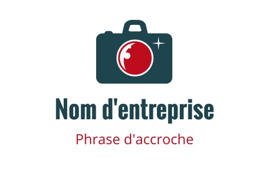 Logo de caméra moderne avec un objectif rouge et un boîtier bleu-vert