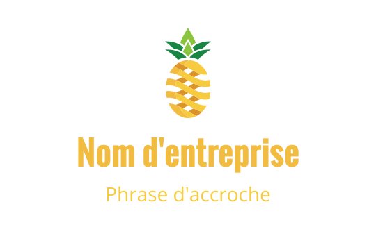 Logo de ananas ludique avec des feuilles vertes et des rayures jaunes