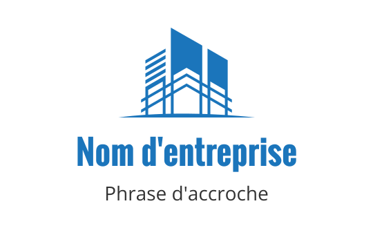 Logo de bâtiment moderne bleu avec des lignes épurées et une structure