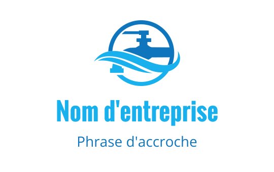 Logo moderne bleu avec une silhouette de vague et de robinet