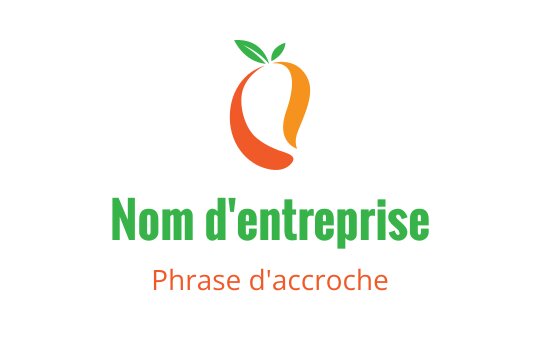 Logo design moderne en orange et vert avec un accent de feuille