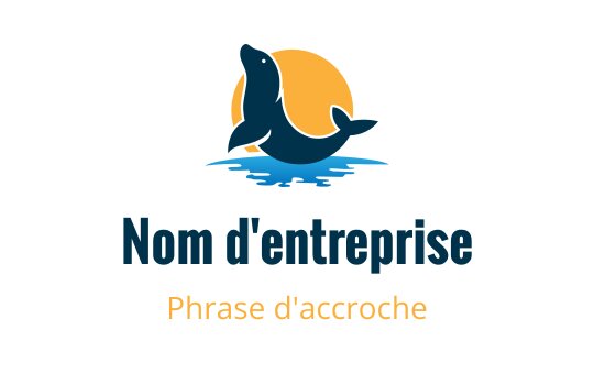 Logo de phoque ludique avec des éléments de coucher de soleil et d'eau