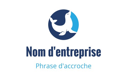 Logo de phoque ludique en bleu et marine foncé