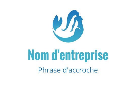 Logo de sirène élégant en dégradé de tons bleus