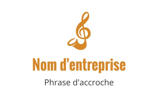Design de logo de musique élégant avec une clé de sol et une trompette