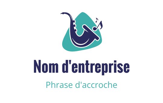 Design de logo de saxophone créatif avec une palette de couleurs bleu canard et marine