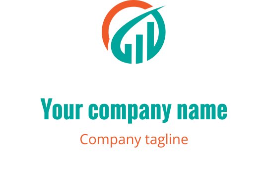 Design de logo moderne avec des formes géométriques corail et sarcelle