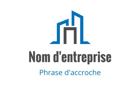 Design de logo moderne avec des bâtiments abstraits bleus et une police audacieuse