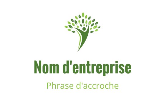 Logo design moderne d'un arbre vert avec un tronc et des feuilles stylisés