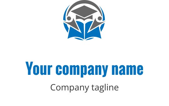Design de logo moderne avec un chapeau de diplômé au-dessus d'un livre ouvert