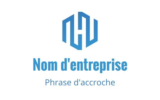 Logo moderne bleu avec une forme hexagonale géométrique