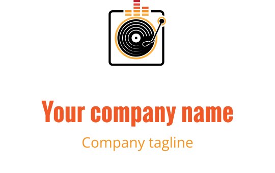 Design de logo circulaire moderne avec des accents orange et un élément bulle ludique