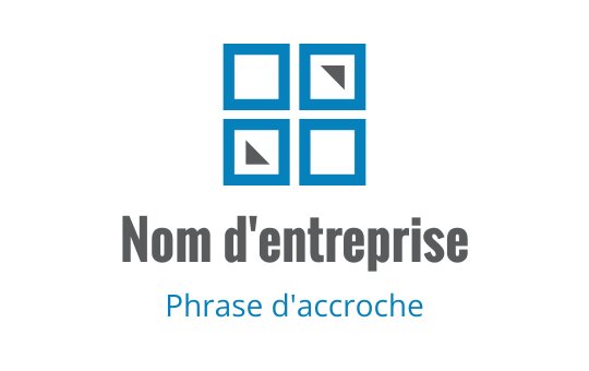 Design de logo moderne avec quatre carrés bleus de formes variées