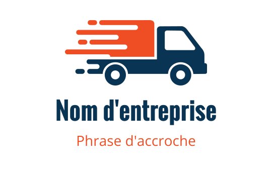 Logo de camion de livraison dynamique en bleu et orange