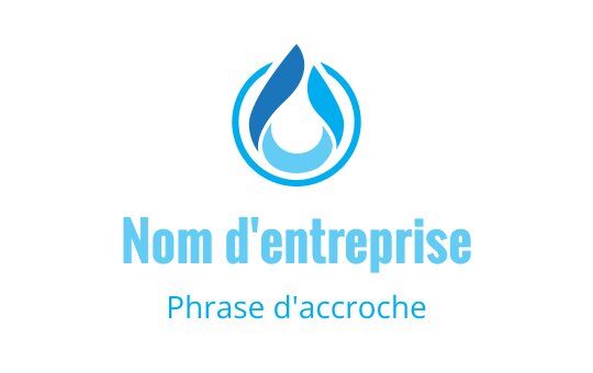 Logo design moderne de goutte d'eau bleue avec des éléments circulaires