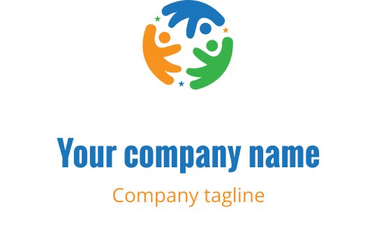 Design de logo coloré avec des figures abstraites en arrangement circulaire