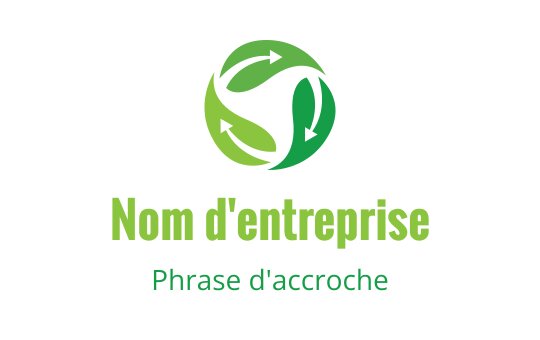 Design de logo circulaire moderne avec des feuilles vertes et des flèches