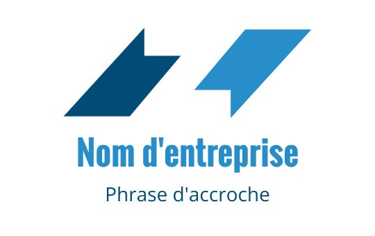Logo moderne bleu avec des formes angulaires et une typographie audacieuse