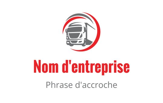 Logo de camion audacieux avec un accent rouge circulaire