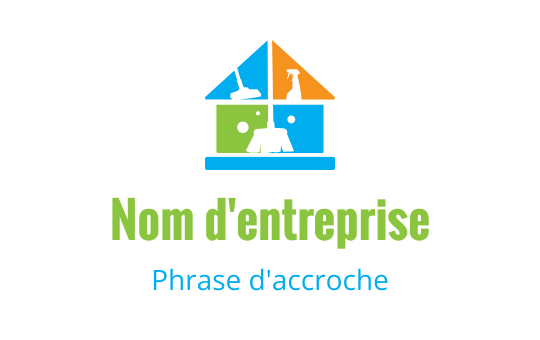 Logo de maison coloré avec des outils en bleu, vert et orange