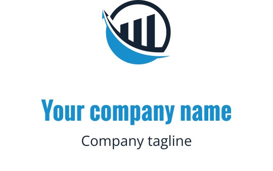 Design de logo moderne avec une forme circulaire, des barres et un élément de vague