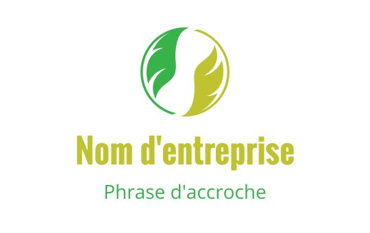 Design de logo circulaire moderne avec des feuilles vertes et un accent jaune