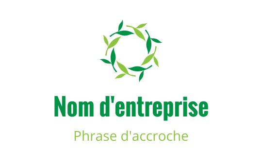 Logo circulaire avec des feuilles vertes dans une disposition naturelle