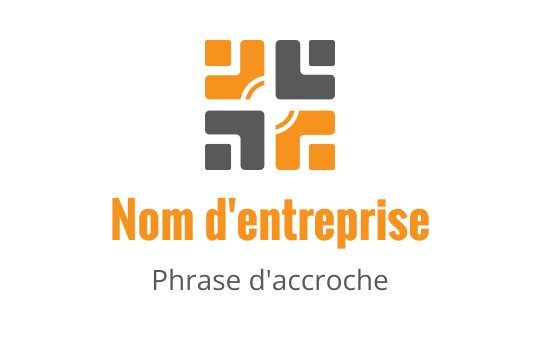Design de logo géométrique moderne avec des éléments orange et gris