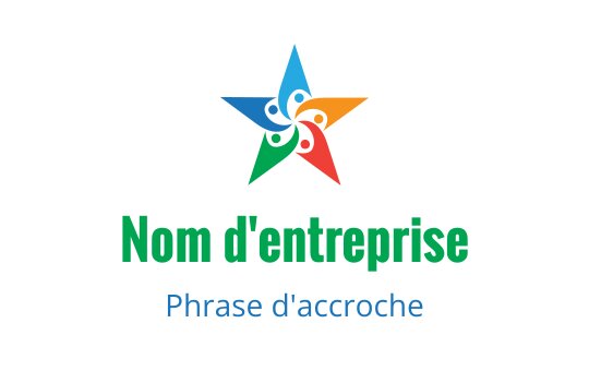 Logo design d'une étoile colorée avec des éléments tourbillonnants en bleu, vert, orange et rouge