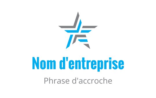 Design de logo moderne avec des éléments géométriques bleus et gris