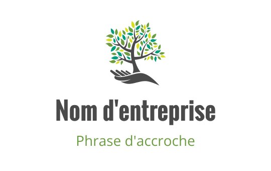 Logo d'arbre moderne avec des feuilles vertes vives et un élément de main
