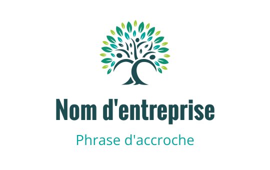 Logo d'arbre moderne avec des feuilles vertes vives et un tronc robuste