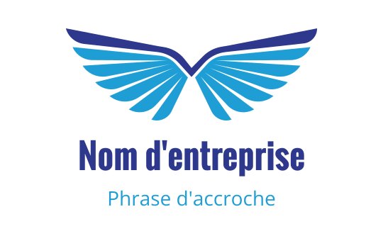 Design de logo d'aile bleue élégante avec une sensation moderne et dynamique